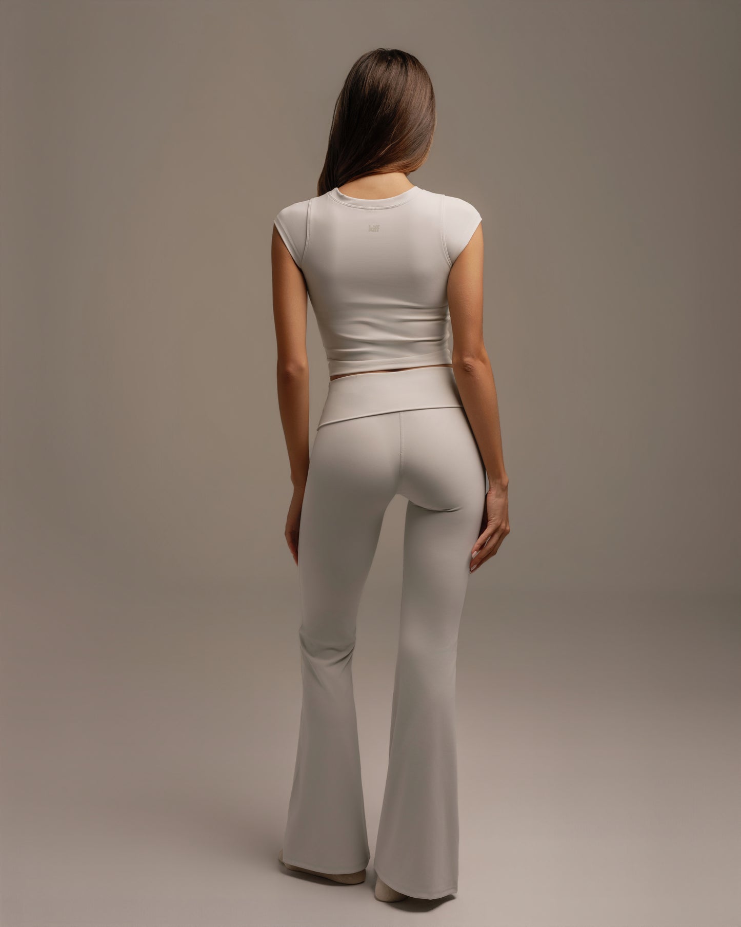 Foldover-Waist Pulse Flare Pant
